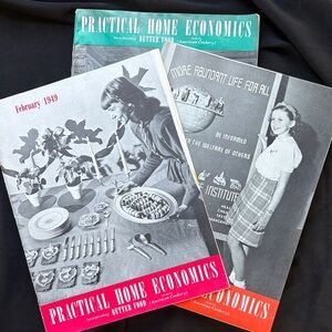 Vintage Practical Home Economics Magazine Set January* February* September* 1949